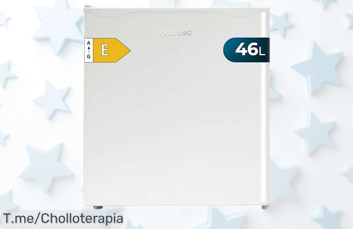 Nevera pequeña Cecotec GrandCooler 46L con puerta reversible y ahorro brutal de energía rebajada para que tengas siempre bebida fresca en cualquier rincón; oferta limitada, corre que vuelan las unidades y aprovecha este super chollo ya