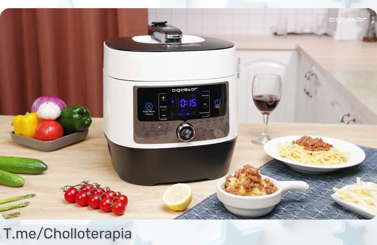 Olla a presión eléctrica Aigostar 5.5L con 14 funciones y panel LED una joya de precio rebajado brutal que no se repite, ¡date prisa que este super chollo vuela ya!