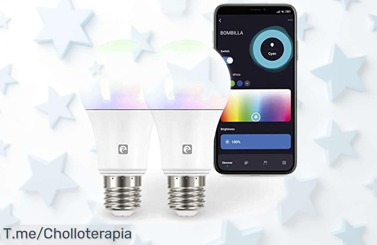 Pack 2 bombillas LED inteligentes Garza Smart coloridas y regulables con precio rebajado insuperable que puedes controlar por app o voz ¡corre antes de que se agoten!
