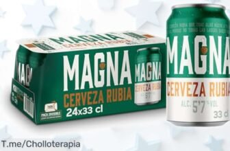 Pack 24 latas de Magna cerveza lager con sabor intenso y aroma floral a precio rebajado, refresca tus días con este super chollo único por tiempo limitado ¡Date prisa que no hay para tanto!