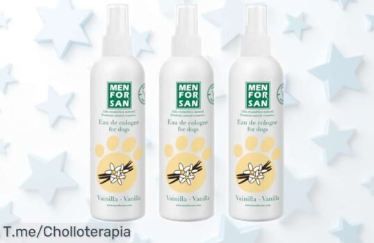 Pack 3 aguas de colonia Menforsan vainilla para perros con aroma fresco y duradero precio rebajado un ofertón que cuida su piel sin irritar ¡date prisa y haz que tu peludo huela increíble ya!