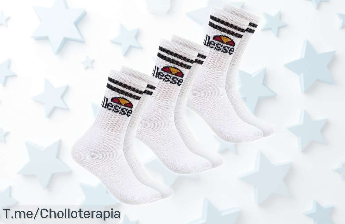 Pack 3 pares calcetines unisex ellesse Vulloni blanco con caída de precio brutal, oferta limitada que no puedes dejar pasar para cuidar tus pies con estilo y calidad por menos tiempo y una ganga asi no aparece dos veces ¡Corre a llevarlos ya!
