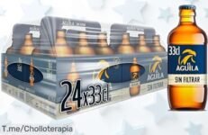 Pack 4 botellas de cerveza El Águila sin filtrar con sabor a malta y caramelo en oferta brutal hasta agotar existencias, precio rebajado que no volverás a ver ¡disfruta ya este chollazo antes de quedarte sin!