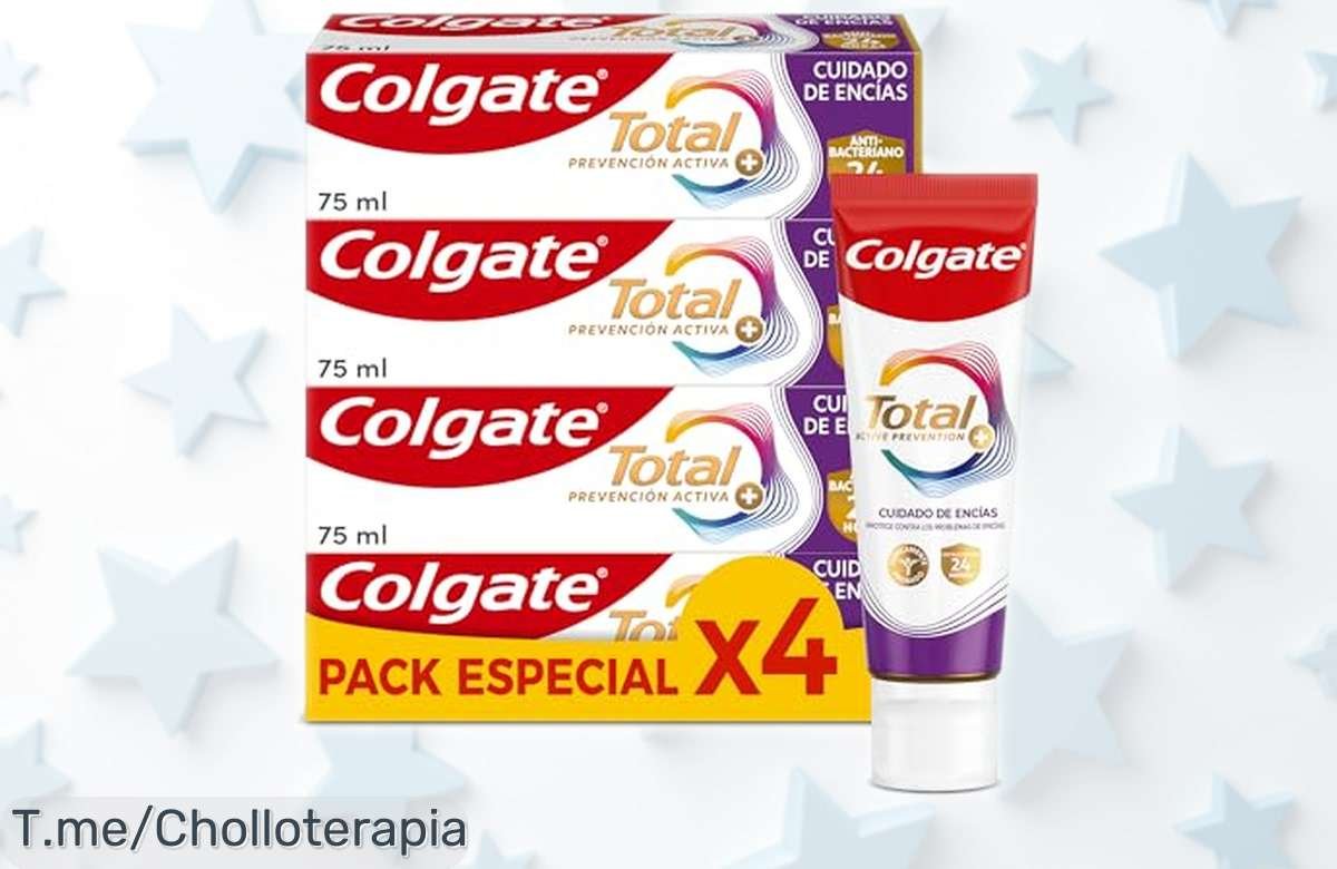 🤩 Pack 4 pastas de dientes Colgate Total Prevención Activa amplia ...
