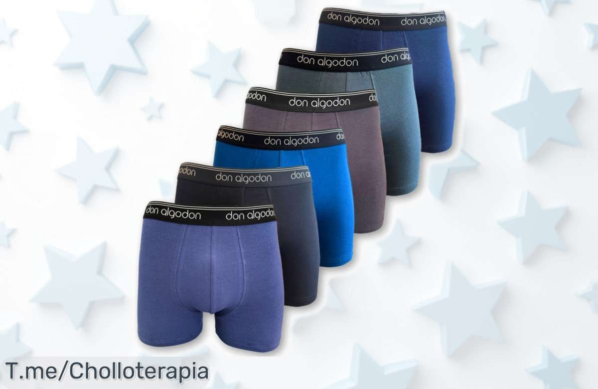 Pack 6 calzoncillos Don Algodón para hombre super suaves y transpirables con una caída de precio brutal que no puedes dejar escapar, aprovecha esta oferta limitada y llévate más por menos antes de que vuelen ¡tu comodidad a otro nivel!