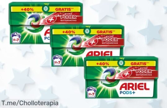 Pack cápsulas Ariel AllinOne con limpieza profunda y quitamanchas potente, ahora a precio rebajado imposible de dejar pasar ¡Corre que este super chollo para 26 o 78 lavados vuela rápido!