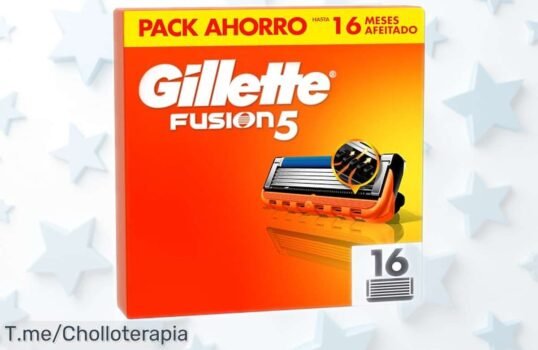 Pack de 16 recambios Gillette Fusion5 con cinco hojas súper afiladas para un afeitado perfecto y duración asegurada, precio rebajado que vuela ¡No pierdas este ofertazo antes de que se agote!