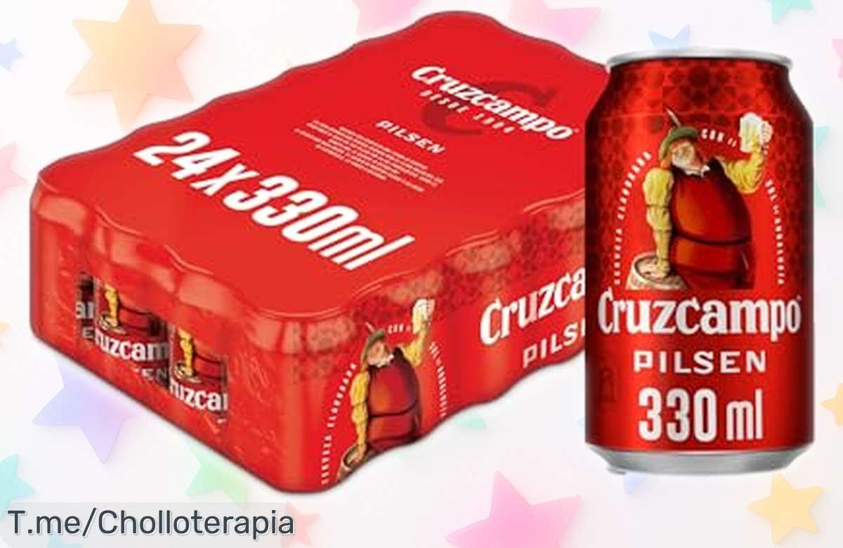 Pack de 24 latas Cruzcampo Pilsen con sabor auténtico y calidad premium, ahora a un precio rebajado que no podrás dejar pasar corre rápido que esta oferta desaparece ya mismo