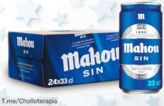 Pack de 24 latas Mahou Sin alcohol con sabor auténtico y precio rebajado, ¡un ofertón que no dura para siempre! Date prisa antes de que se agote este super chollo fresquito pensado para ti