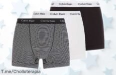 Pack de 3 bóxers Calvin Klein en algodón elástico, diseño top y súper cómodo con precio rebajado que no dura mucho ¡aprovecha este ofertón antes que se agote!