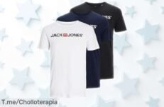 Pack de 3 camisetas Jack & Jones Jjecorp cuello redondo colores básicos calidad top a precio rebajado un superf chollo con caída de precio limitada ¡corre que vuelan!