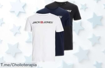 Pack de 3 camisetas Jack & Jones Jjecorp cuello redondo colores básicos calidad top a precio rebajado un superf chollo con caída de precio limitada ¡corre que vuelan!