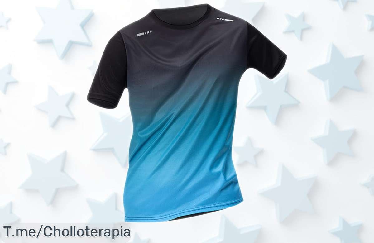 Pack de 4 camisetas deportivas para hombre con secado rápido y diseño degradado Precio rebajado brutal que no dura mucho Colores vibrantes perfectos para running y fitness Corre ya antes de quedarte sin tu super chollo