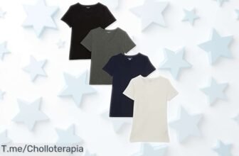 Pack de 4 camisetas manga corta Amazon Essentials XL diseño clásico y versátil con un precio rebajado que no se ve todos los días chollazo para renovar tu armario ya sin pensarlo ¡corre que vuelan!