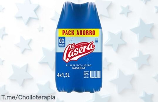 Pack de 4 gaseosas La Casera 1,5L sin azúcar ni calorías con precio rebajado espectacular ¡refresca tus días ahora antes de que se agote esta oferta limitada!