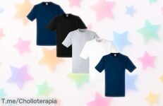 Pack de 5 camisetas Fruit of the Loom para hombre con algodón 100% y colores top alucinantes precio rebajado brutal que no durará nada ¡corre a conseguirlas antes de que se agoten!