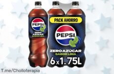 Pack seis botellas Pepsi Zero Lima sin azúcar ni calorías con un toque limón irresistible rebajado, ¡apúntate ya a este ofertón porque vuela!