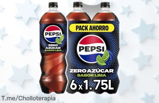 Pack seis botellas Pepsi Zero Lima sin azúcar ni calorías con un toque limón irresistible rebajado, ¡apúntate ya a este ofertón porque vuela!