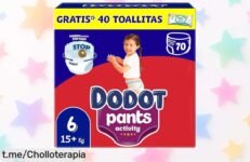 Pañalbraguita Activity Pants talla 6 con barrera antifugas y ajuste total, extra suave y súper protegido, 70 unidades más regalo de toallitas en una oferta brutal que ha bajado de precio ¡corre que vuelan!