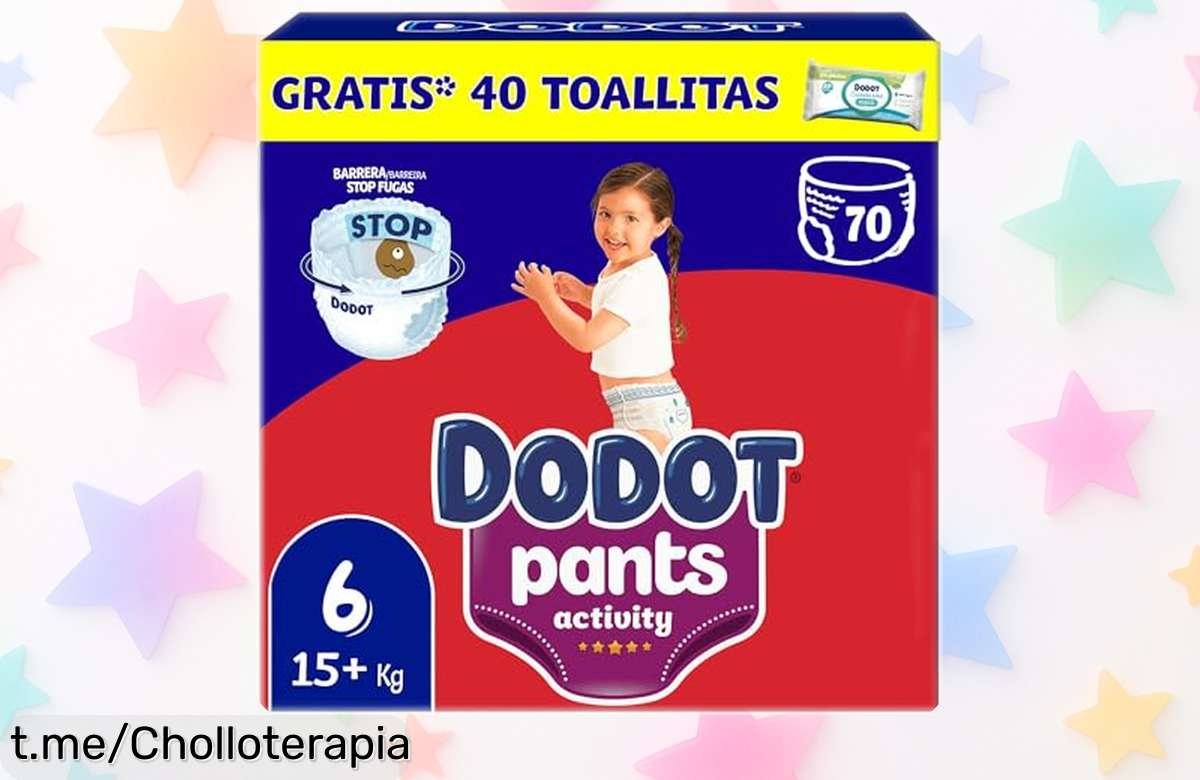 Pañalbraguita Activity Pants talla 6 con barrera antifugas y ajuste total, extra suave y súper protegido, 70 unidades más regalo de toallitas en una oferta brutal que ha bajado de precio ¡corre que vuelan!