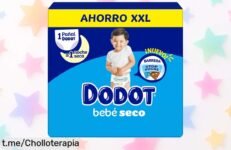 Pañales Dodot bebé seco con triple protección antifugas y piel seca hasta 12h en pack ahorro precio rebajado que no dura mucho, ¡aprovecha ya este súper chollo antes de que desaparezca!