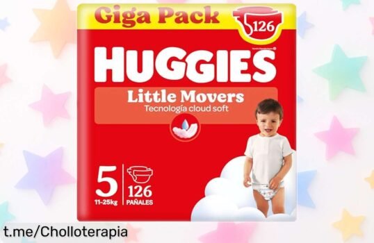 Pañales Huggies Little Movers talla 5 con divertido diseño Disney tripack de 126 unidades, absorción inmediata y protección extra para mantener a tu peque seco al máximo precio rebajado increíble por tiempo limitado ¡corre que vuelan!