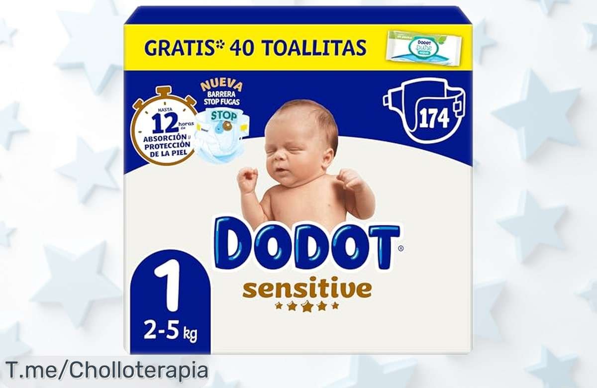 Pañales bebé sensitive Dodot talla 1 con 174 unidades y regalo de 40 toallitas protección antifugas hasta 12 h precio rebajado que no dura para siempre ¡corre por tu super chollo ya!