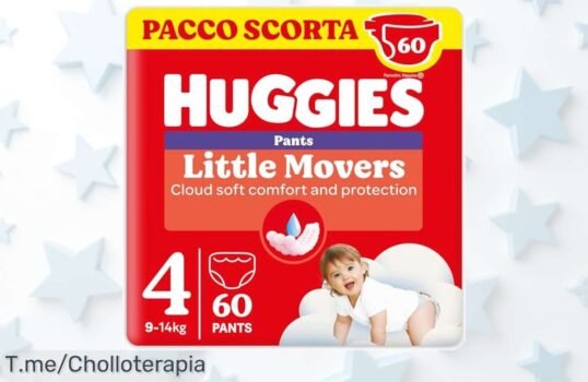 Pañales talla 4 Huggies Ultra Comfort con secado rápido para piel siempre seca y braguitas fáciles de poner, súper rebajados en un paquetazo de 60 unidades; aprovecha este ofertón antes que vuelen las existencias ¡corre ya!