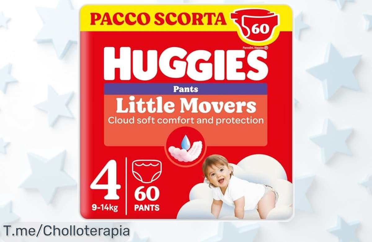 Pañales talla 4 Huggies Ultra Comfort con secado rápido para piel siempre seca y braguitas fáciles de poner, súper rebajados en un paquetazo de 60 unidades; aprovecha este ofertón antes que vuelen las existencias ¡corre ya!