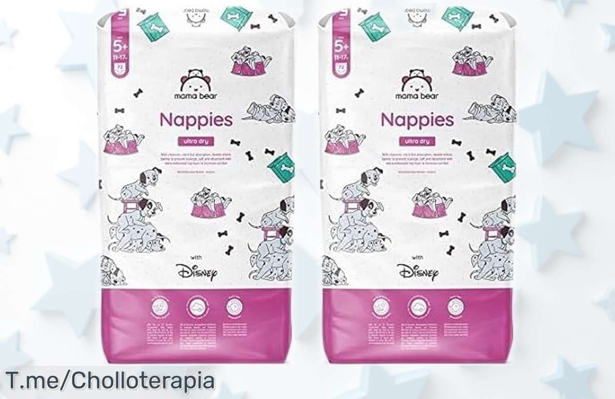 Pañales ultrasecos Mama Bear Disney talla 5+ con doble barrera anticrisis para hasta 12 horas de protección precio rebajado y oferta limitada corre que vuelan las unidades no te quedes sin ellos