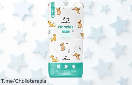 Pañales ultrasecos Mama Bear talla 6 Disney con diseño divertido y protección hasta 12 horas, precio rebajado que dura poco ¡lleva ya este super paquete de 70 unidades antes de que desaparezca!