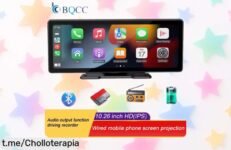Pantalla de coche 10,26” BQCC con Carplay inalámbrico y cámara HD rebajada: función DVR y Android Auto incluidos en este ofertón por tiempo limitado que no puedes dejar pasar ¡Corre antes que vuelen!