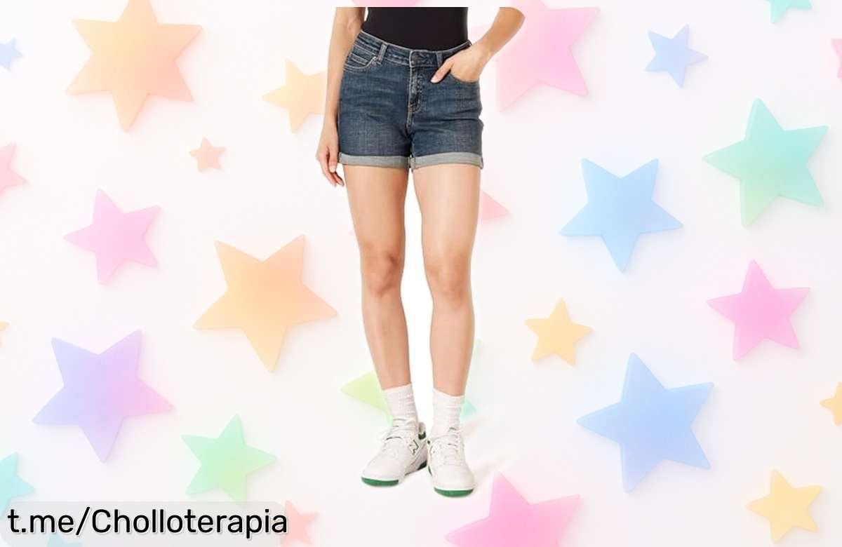 Pantalón corto de mezclilla entallado Amazon Essentials para mujer con estilo que realza tu figura precio rebajado chollazo por tiempo limitado ¡no dejes pasar esta oferta única y cómpralo ya antes que se agote!