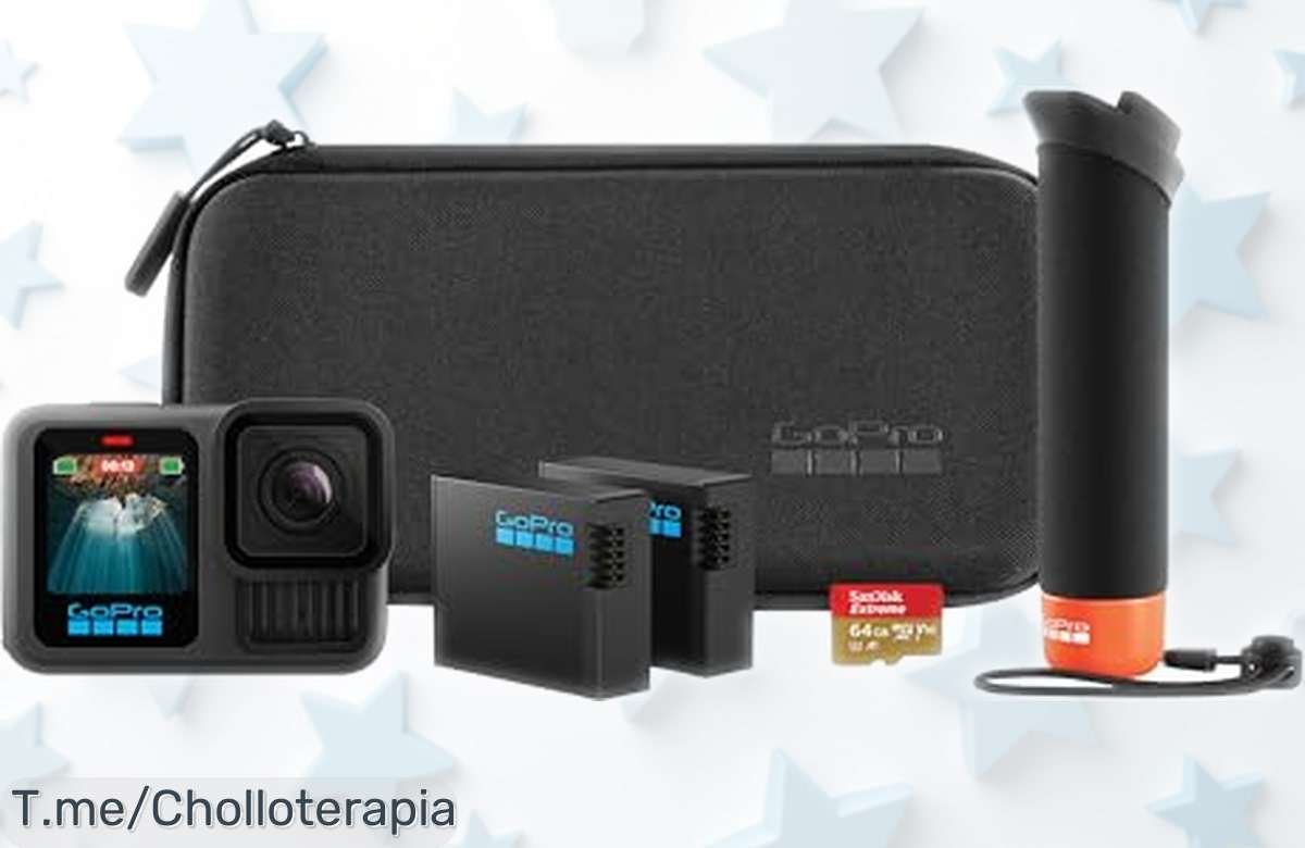Paquete completo GoPro HERO13 Black a precio rebajado con control flotante, 2 baterías Enduro y microSD de 64 GB para grabar en brillante 5,3K y sumergirte hasta 10 metros ¡No te pierdas este ofertón por tiempo limitado!