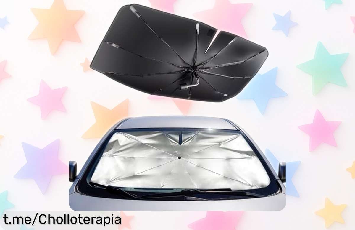 Parasol para coche plegable Mulor que gira 360° y bloquea el sol con un descuentazo irrepetible, precio rebajado por tiempo limitado ¡Corre que vuelan las unidades, no lo dejes escapar!