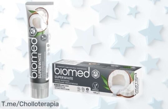 Pasta de dientes blanqueadora Biomed Superwhite 97% natural con sabor coco para dientes sensibles y esmalte fuerte a precio rebajado corre que vuelan estas unidades limitadas