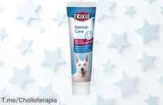 Pasta de dientes para perros Trixie sabor ternera que elimina placa al instante, ahora en una oferta con precio rebajado y solo por tiempo limitado ¡cuida su sonrisa antes de que se acabe este super chollo!