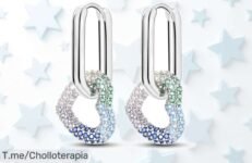 Pendientes de aro LAZA en plata 925 con brillo pavé y diseño corazón, estrella y luna ¡ofertón exclusivo con precio rebajado que no verás dos veces, solo para las primeras a lanzar!
