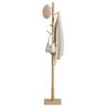 Perchero de madera maciza Vasagle con 8 ganchos súper resistentes y altura ajustable, acabado suave para cuidar tu ropa precio rebajado solo por tiempo limitado aprovecha este ofertón ya que vuelan las unidades