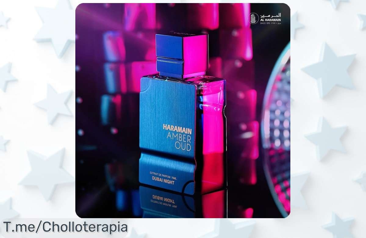 Perfume Amber Oud Dubai Night 100 ml de Al Haramain con aroma profundo y seductor rebajado a precio loco, ¡ofertón limitado que desaparece volando!