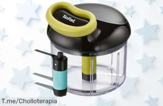 Picadora manual Tefal que pica en 5 segundos con cuchillas de acero y vaso transparente, precio rebajado brutal, solo quedan unidades y te olvidas del enchufe ¡Corre antes de que se agoten!