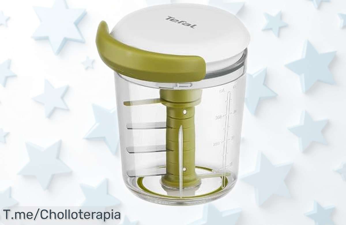 Picadora manual Tefal ultra rápida con 3 cuchillas inox, pica en solo 5 segundos y sin electricidad ¡Precio rebajado de forma brutal! Aprovecha este ofertón único antes de que se agoten las unidades disponibles.