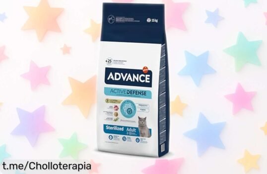 Pienso para gatos esterilizados Advance 15 kg con sabor irresistible y nutrientes únicos para piel sana y peso ideal, oferta rebajada que vuela ¡No pierdas este super chollo antes de que se agote!