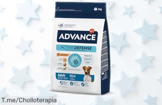 Pienso para perros pequeños Advance Mini Adult Chicken con pollo, rebajado a precio loco para que tu peludo tenga músculos fuertes y un pelaje de miedo ¡Corre que vuelan estas unidades!