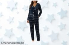Pijama de mujer manga larga en algodón super ligera y moderna con cintura elástica para que estés cómoda todo el otoño e invierno, rebajada ya esta ganga limitada ¡no la dejes escapar!