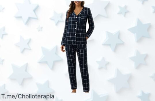 Pijama de mujer manga larga en algodón super ligera y moderna con cintura elástica para que estés cómoda todo el otoño e invierno, rebajada ya esta ganga limitada ¡no la dejes escapar!