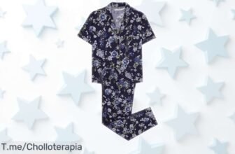 Pijama largo azul con estampado floral Women’secret Daily Farmer’s Market fresca y con cinturilla ajustable, ahora rebajada a un precio increíble — ¡corre que vuela este super chollo!