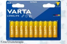Pilas alcalinas Varta Longlife Power AA LR06 en pack de 10, energía alemana que dura un montón y potencia a tope, ¡precio rebajado solo por poco tiempo! Aprovecha este super chollo para tus juguetes y linternas antes de que desaparezca