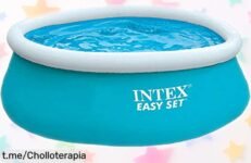 Piscina hinchable redonda Intex 54402 con montaje en 10 minutos y súper resistente a precio rebajado no te pierdas este ofertón refrescante que se esfuma rápido compra ya