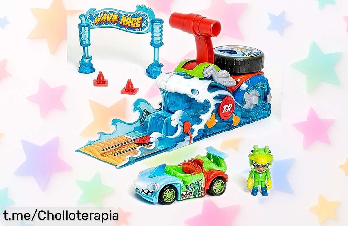 Pista de coches a tope Tracers Wave Race con lanzador y piloto exclusivo rebajada con un descuentazo que vuela, ¡corre antes de que desaparezca este ofertón imperdible!